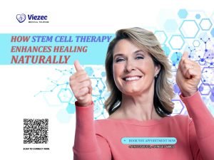Patient receiving stem cell therapy for natural tissue healing