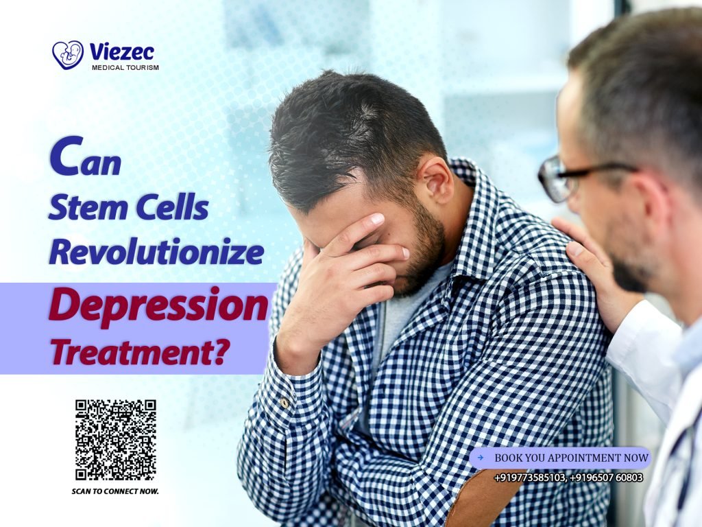 Patient consulting with a neurologist about stem cell therapy options for depression treatment