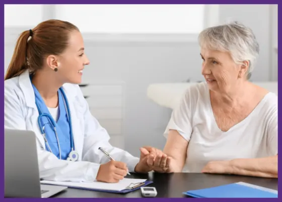 Doctor and patient discussing a stem cell therapy treatment plan at Viezec's regenerative medicine centre in New Delhi, India